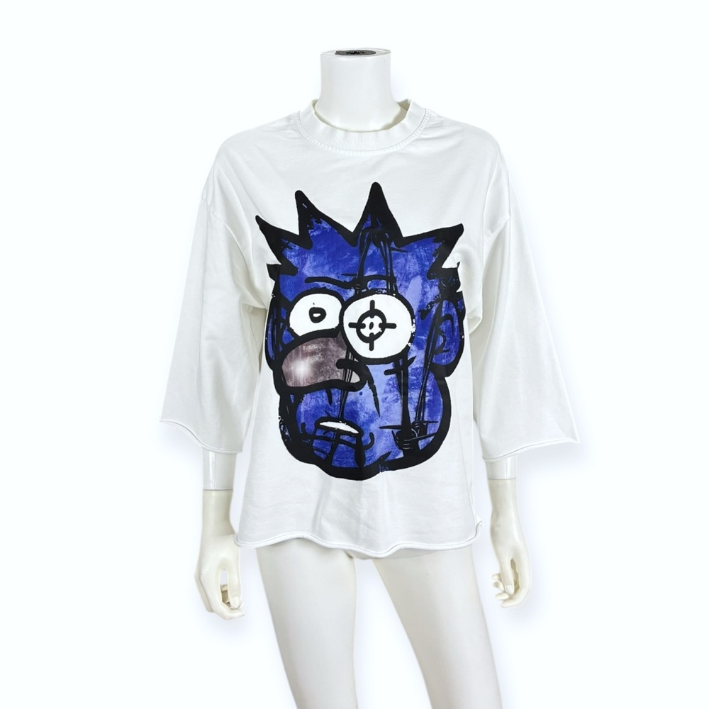 Syndicate Barbed White and Blue Cutoff Sweatshirt